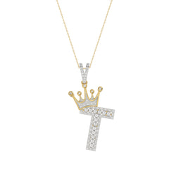 MEN'S PENDANT 0.40CT ROUND DIAMOND 10K YELLOW GOLD