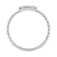 Elegant 0.07Ct Round Diamond Three Stone Ring In Sterling Silver Classic Ladies Jewelry Design