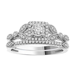 LADIES ENGAGEMENT RING 0.20CT ROUND DIAMOND 10K WHITE GOLD