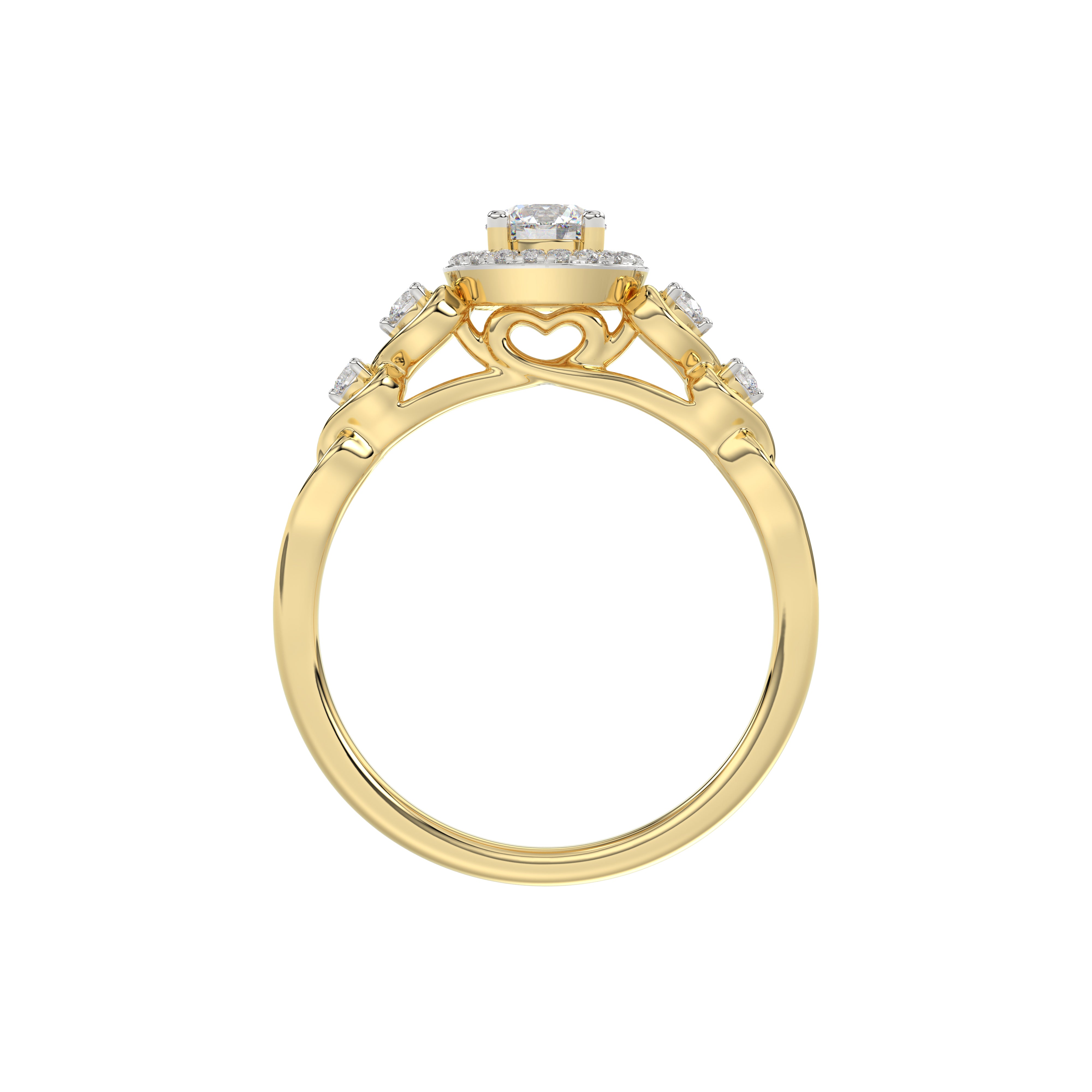 LADIES RING 0.20CT ROUND DIAMOND 10K YELLOW GOLD