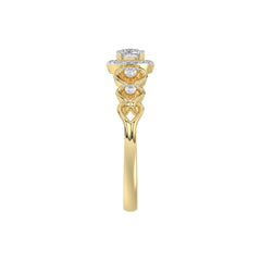 LADIES RING 0.20CT ROUND DIAMOND 10K YELLOW GOLD