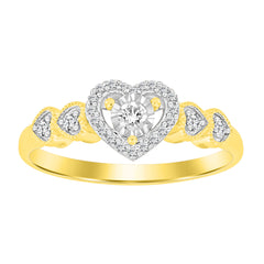 LADIES RING 0.16CT ROUND DIAMOND 10K YELLOW GOLD