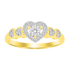LADIES RING 0.16CT ROUND DIAMOND 10K YELLOW GOLD