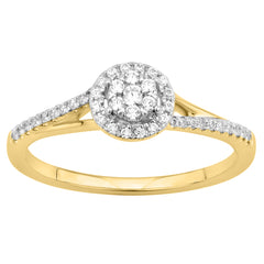 LADIES RING 0.20CT ROUND DIAMOND 10K YELLOW GOLD