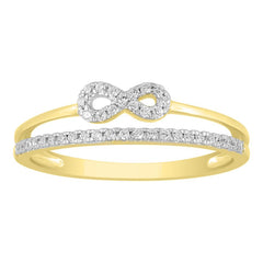 LADIES RING 0.16CT ROUND DIAMOND 10K YELLOW GOLD