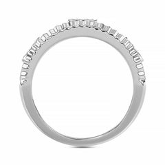 MEN'S RING 0.75CT ROUND DIAMOND 10K WHITE GOLD