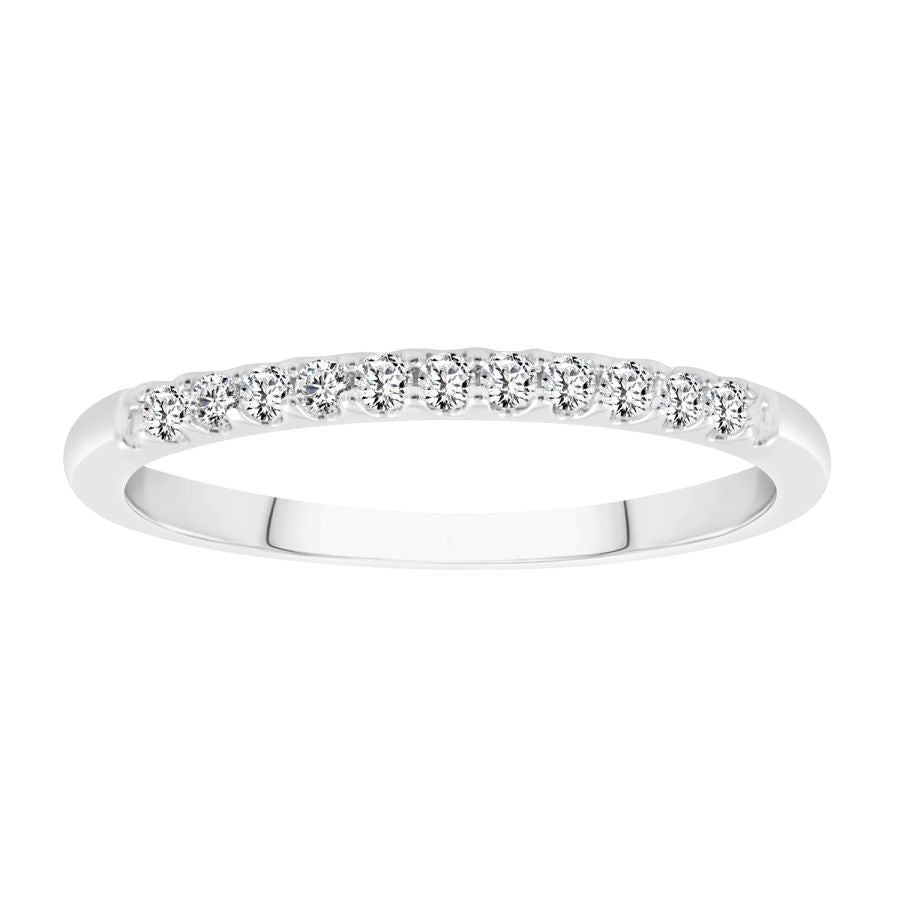 LADIES BAND 0.15CT ROUND DIAMOND 14K WHITE GOLD (SI QUALITY)