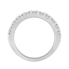 LADIES BAND 1.00CT ROUND DIAMOND 14K WHITE GOLD (SI QUALITY)