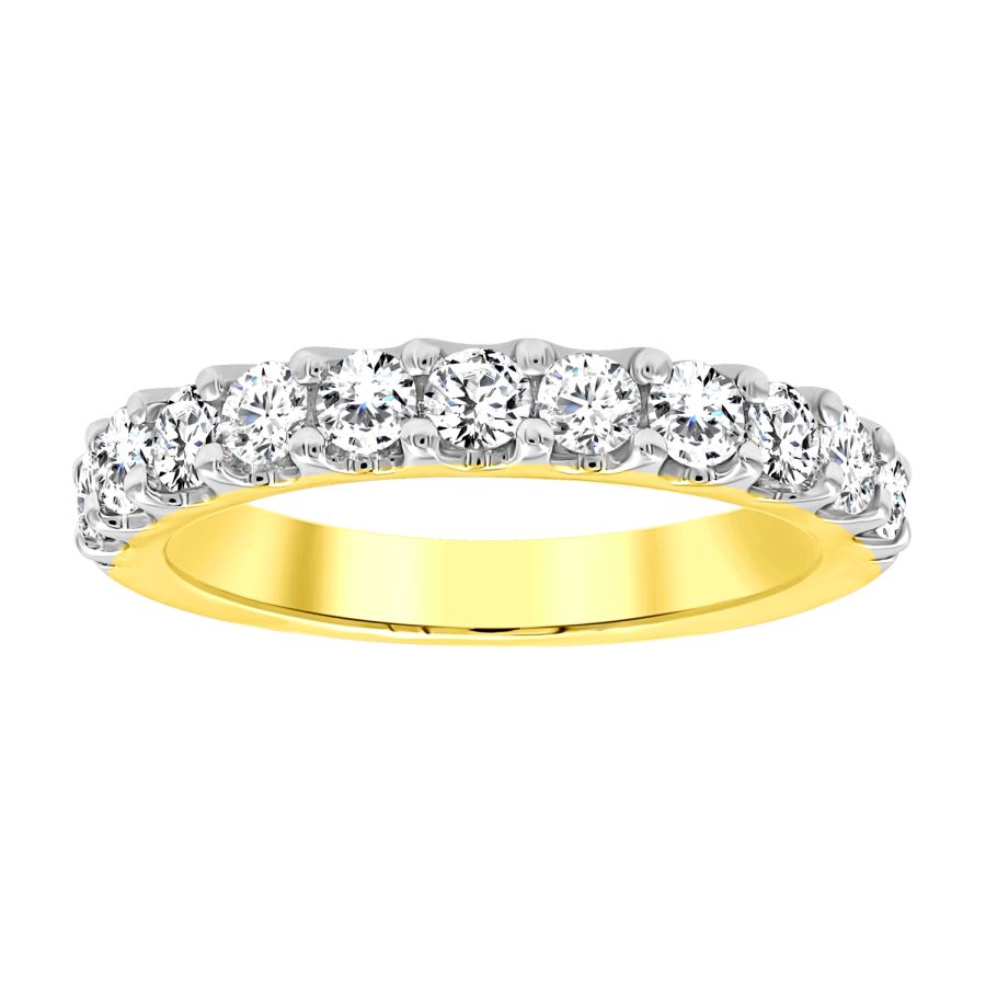LADIES BAND 1.00CT ROUND DIAMOND 14K YELLOW GOLD