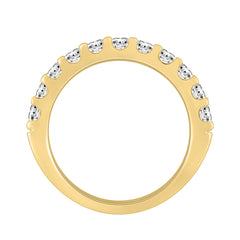 LADIES BAND 1.00CT ROUND DIAMOND 14K YELLOW GOLD