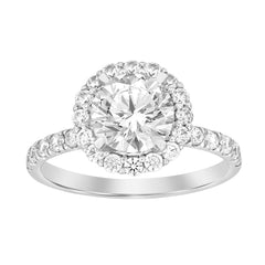 LADIES SEMI MOUNT RING 0.75CT ROUND DIAMOND 14K WHITE GOLD (CENTER STONE 1.00CT ROUND DIAMOND)