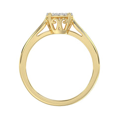 10K Yellow Gold Diamond Cluster Ring For Women 0.25Ct Round Diamond Fashion Ring