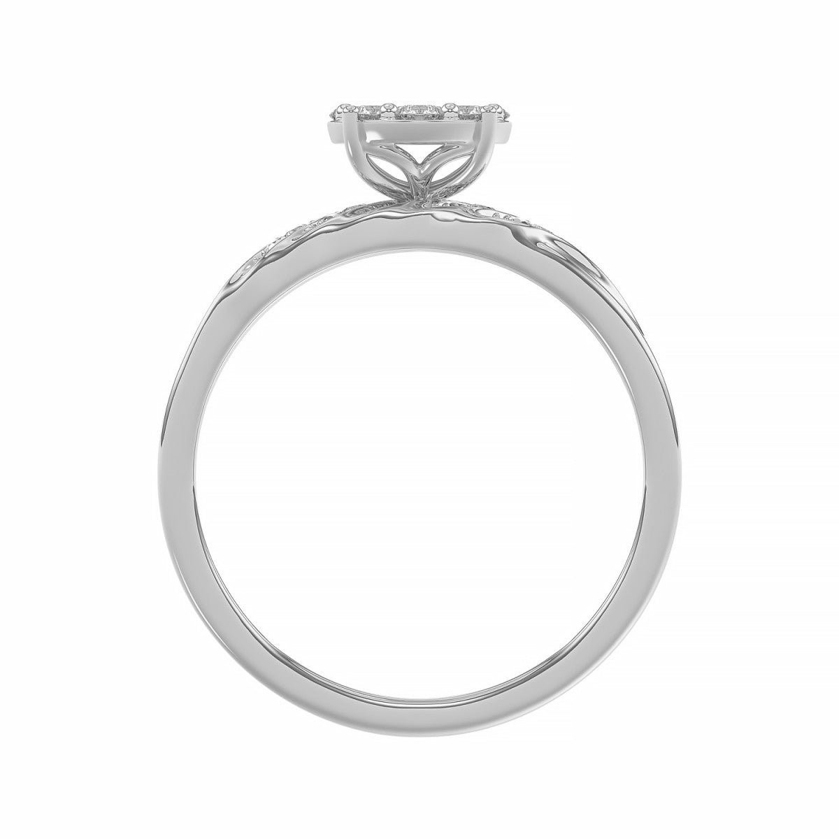 Sterling Silver Diamond Trio Ring Set 0.33Ct Round Women Bridal Engagement Wedding Set Fine Jewelry Gift