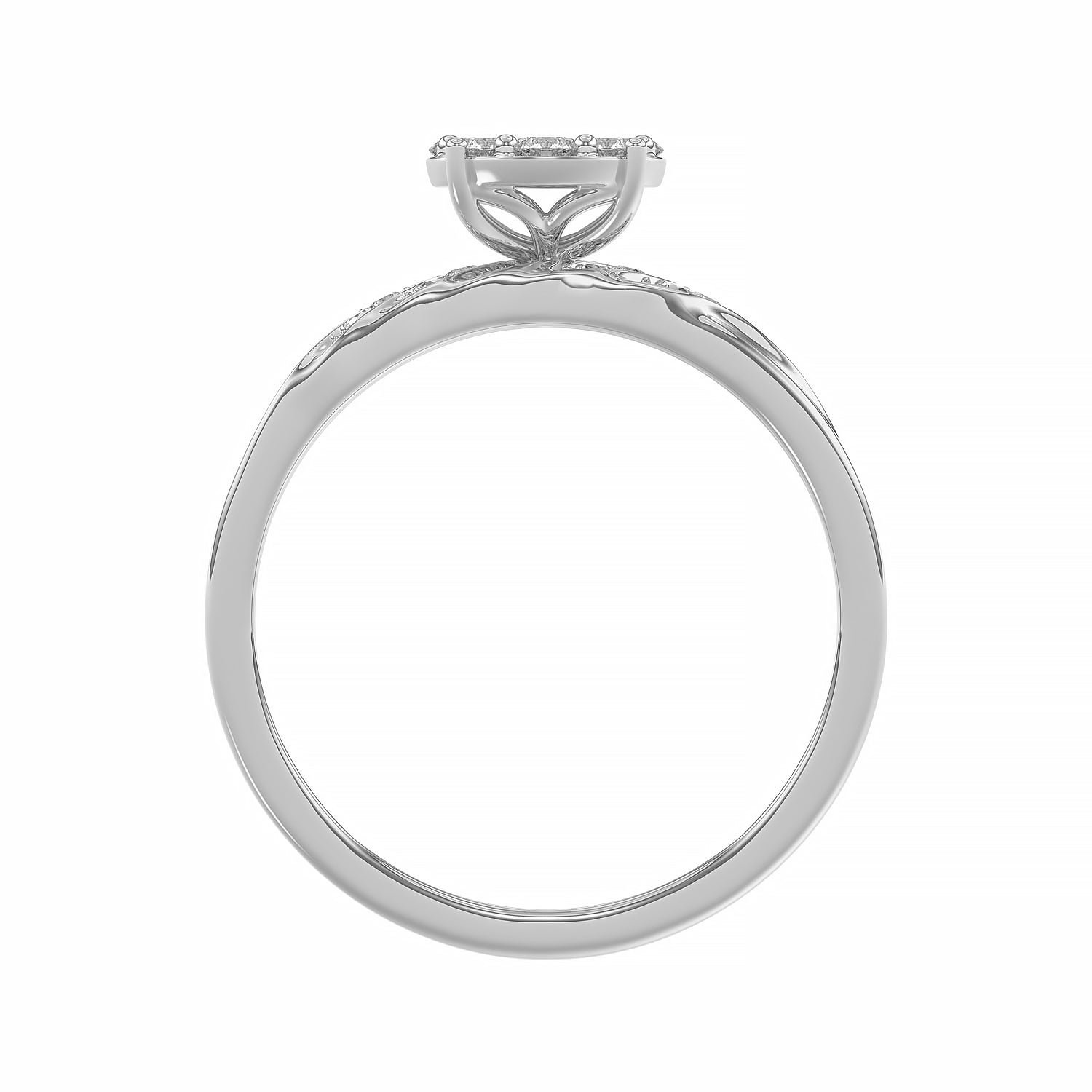 LADIES TRIO SET 0.33CT ROUND DIAMOND 10K WHITE GOLD