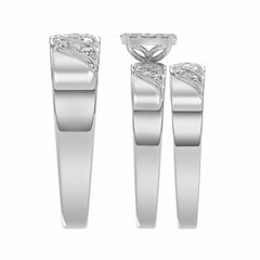 LADIES TRIO SET 0.33CT ROUND DIAMOND 10K WHITE GOLD