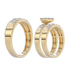 LADIES TRIOS SET 0.33CT ROUND DIAMOND 10K YELLOW GOLD