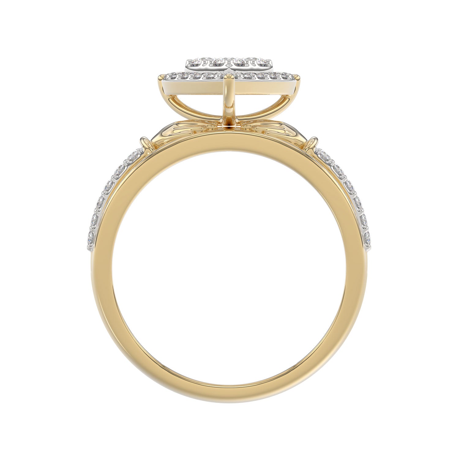 LADIES TRIO SET 1.00CT ROUND DIAMOND 10K YELLOW GOLD
