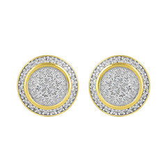 MEN'S STUD EARRINGS 0.25CT ROUND DIAMOND 10K YELLOW GOLD