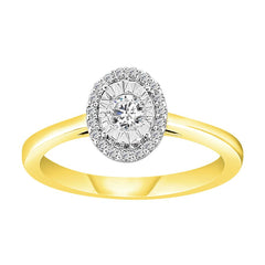 LADIES RING 0.25CT ROUND DIAMOND 10K YELLOW GOLD