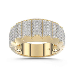MEN'S BAND 1.00CT ROUND DIAMOND 10K YELLOW GOLD