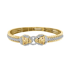 MEN'S BRACELET 1.50CT ROUND/RUBY DIAMOND 10K YELLOW GOLD