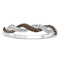 LADIES RING 0.25CT ROUND/BLUE DIAMOND 14K WHITE GOLD