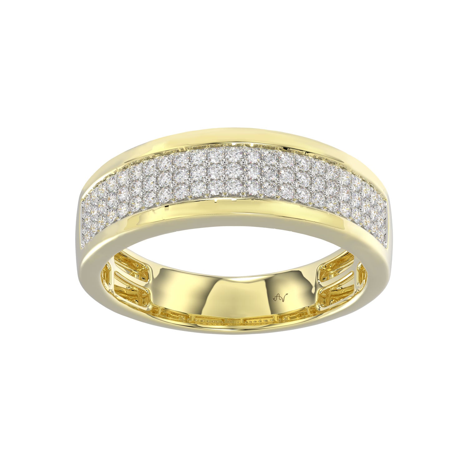 MEN&apos;S BAND 0.40CT ROUND DIAMOND 10K YELLOW GOLD