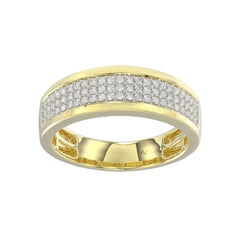 MEN&apos;S BAND 0.40CT ROUND DIAMOND 10K YELLOW GOLD