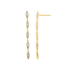 LADIES  EARRINGS 0.20CT ROUND DIAMOND 14K YELLOW GOLD