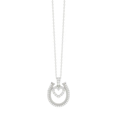 LADIES PENDANT WITH CHAIN 0.25CT ROUND DIAMOND 14K WHITE GOLD