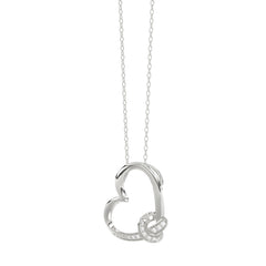 LADIES PENDANT 0.10CT ROUND DIAMOND 10K WHITE GOLD