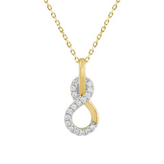 LADIES PENDANT WITH CHAIN 0.13CT ROUND DIAMOND 10K YELLOW GOLD