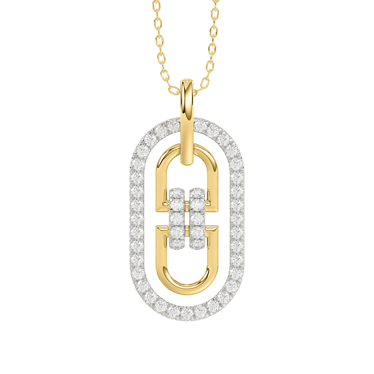 LADIES PENDANT 0.25CT ROUND DIAMOND 14K YELLOW GOLD