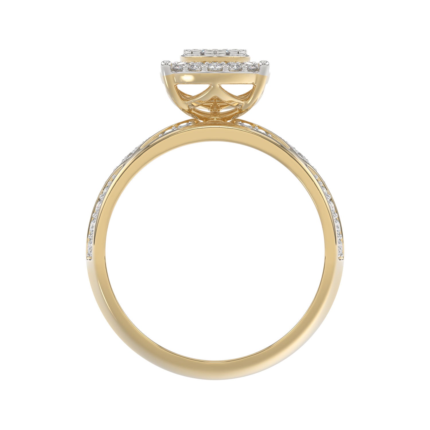 LADIES TRIO SET 1.33CT ROUND DIAMOND 10K YELLOW GOLD
