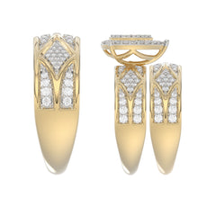 LADIES TRIO SET 1.33CT ROUND DIAMOND 10K YELLOW GOLD