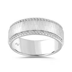 Men’S Sterling Silver Diamond Band Ring 0.33Ct Round Cut Classic Wedding & Engagement Ring For Men