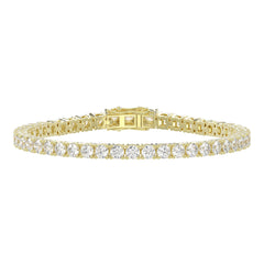 LADIES TENNIS BRACELET 5.00CT ROUND DIAMOND 14K YELLOW GOLD
