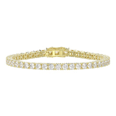 LADIES TENNIS BRACELET 5.00CT ROUND DIAMOND 14K YELLOW GOLD