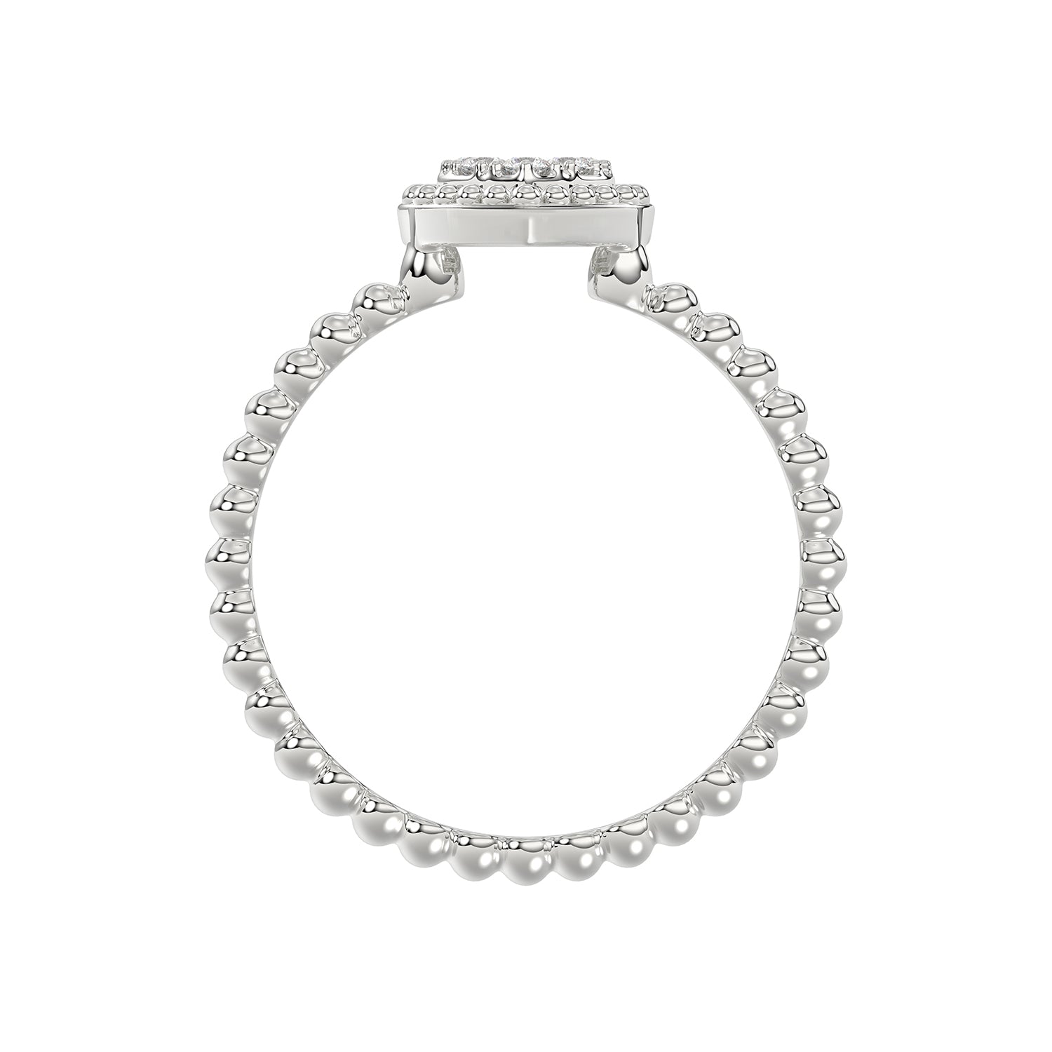 Ladies 0.10Ct Round Diamond Halo Heart Ring Sterling Silver Stylish Women’S Engagement & Promise Ring
