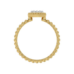 Ladies Halo Ring 0.10Ct Heart Shape Round Diamond 10K Yellow Gold