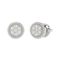 LADIES EARRINGS 0.20CT ROUND DIAMOND 14K WHITE GOLD