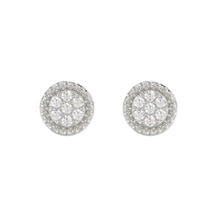 LADIES EARRINGS 0.20CT ROUND DIAMOND 14K WHITE GOLD