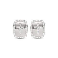0.25CT Round Diamond Cross Earrings For Women In Sterling Silver Fashion Jewelry