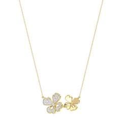 LADIES NECKLACE 0.20CT ROUND DIAMOND 14K YELLOW GOLD
