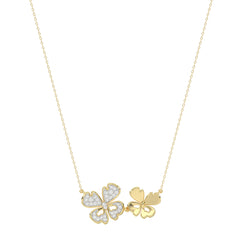 LADIES NECKLACE 0.20CT ROUND DIAMOND 14K YELLOW GOLD