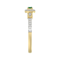 0.33ct Round/Oval Emerald diamond 14k Ladies Fashion Ring  0.15CT Center stone Oval Emerald Diamond)