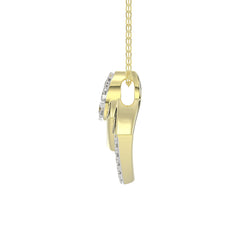 LADIES PENDANT WITH CHAIN 0.13CT ROUND DIAMOND 14K YELLOW GOLD