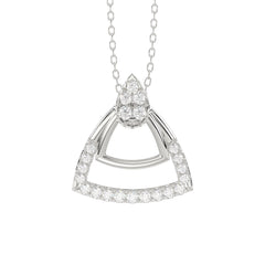 LADIES PENDANT WITH CHAIN 0.13CT ROUND DIAMOND 14K WHITE GOLD