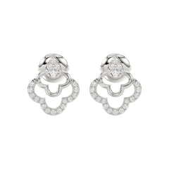 Ladies Sterling Silver 0.13CT Round Diamond Earrings Classic Fashion Jewelry Gift