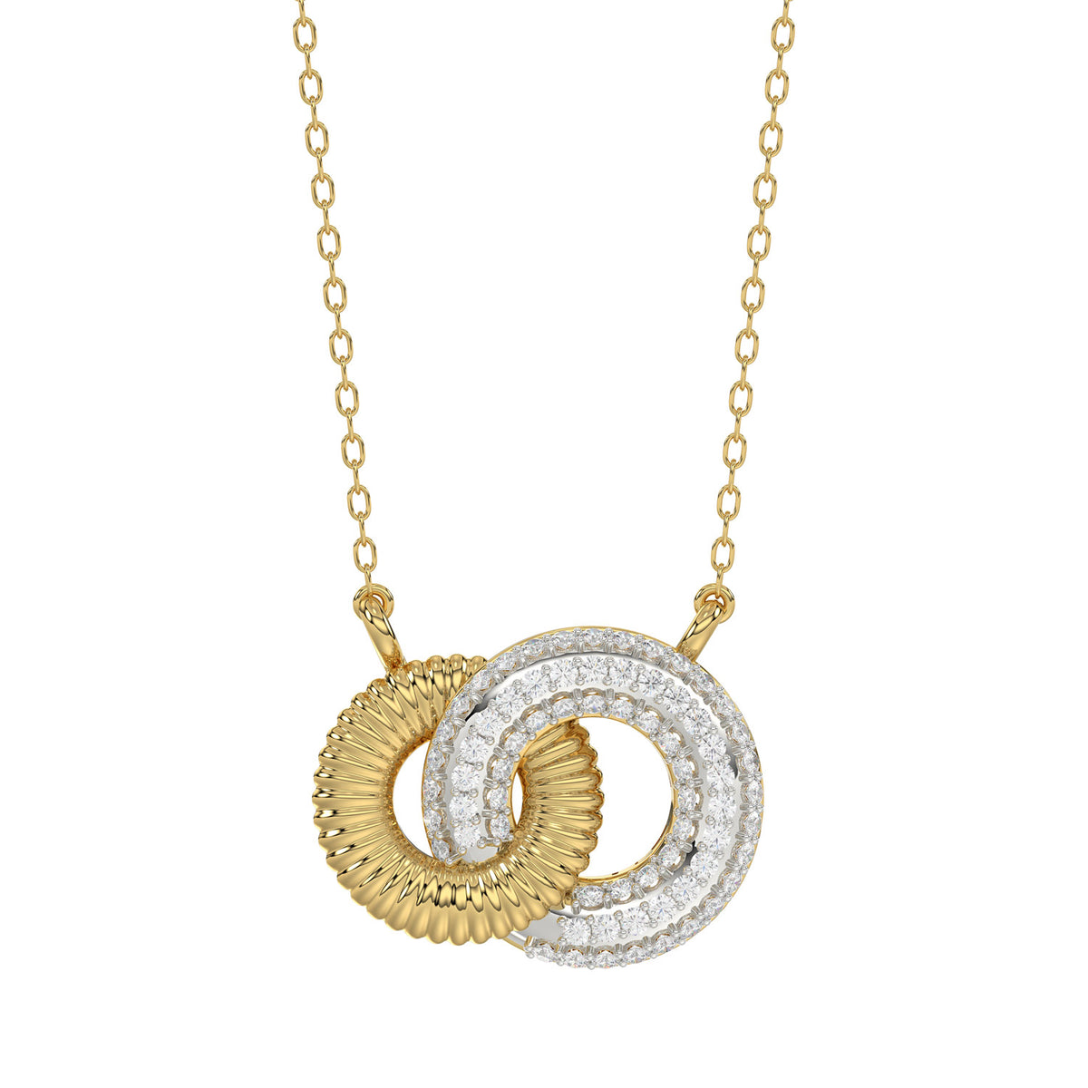 LADIES PENDANT WITH CHAIN 0.20CT ROUND DIAMOND 10K YELLOW GOLD